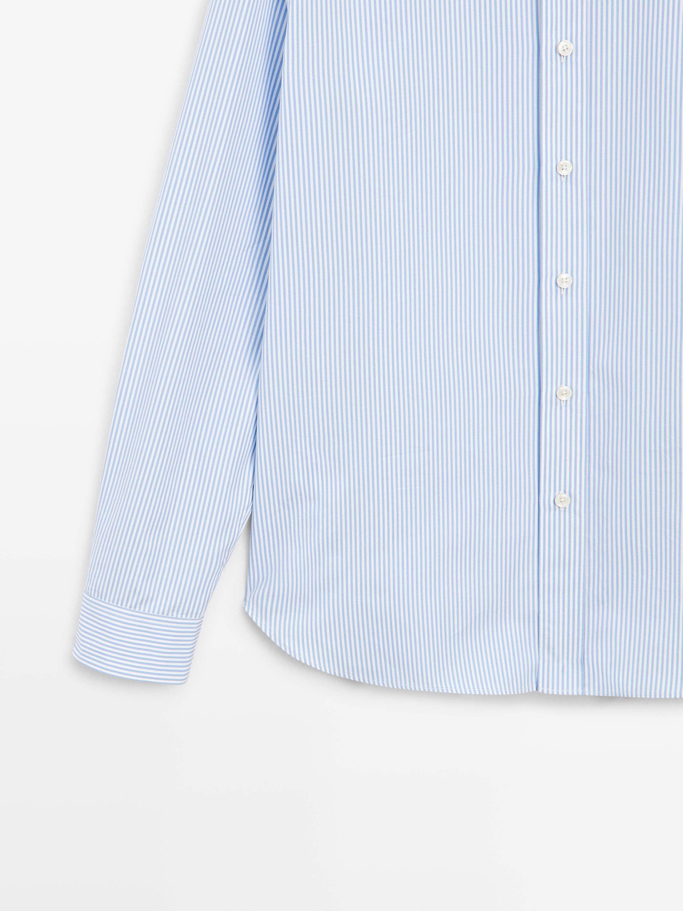 Chemise à rayures regular fit 100 % coton